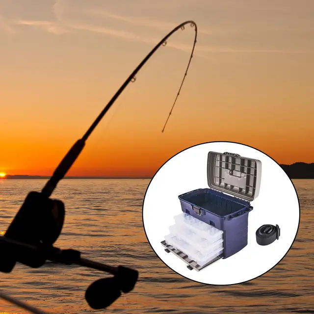 Fishing Tackle Box with Removable Dividers Multifunctional Storage