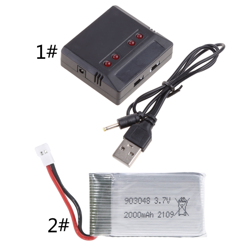 Description Picture 2 of item3.7V 2000mAh Lipo Battery 903048 Li-ion Battery/Charger RC Quadcopter Repair Spare Parts for KY601S H11D H11C RC Drones