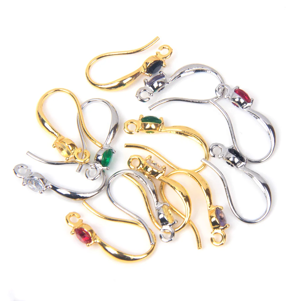 Showsang 20 Stück Schmuck Pass erreichen Nickel frei Gold Rhodiniert Kupfer, Zirkon Schmuck machen Ergebnisse DIY Ohrringe – Detail 1