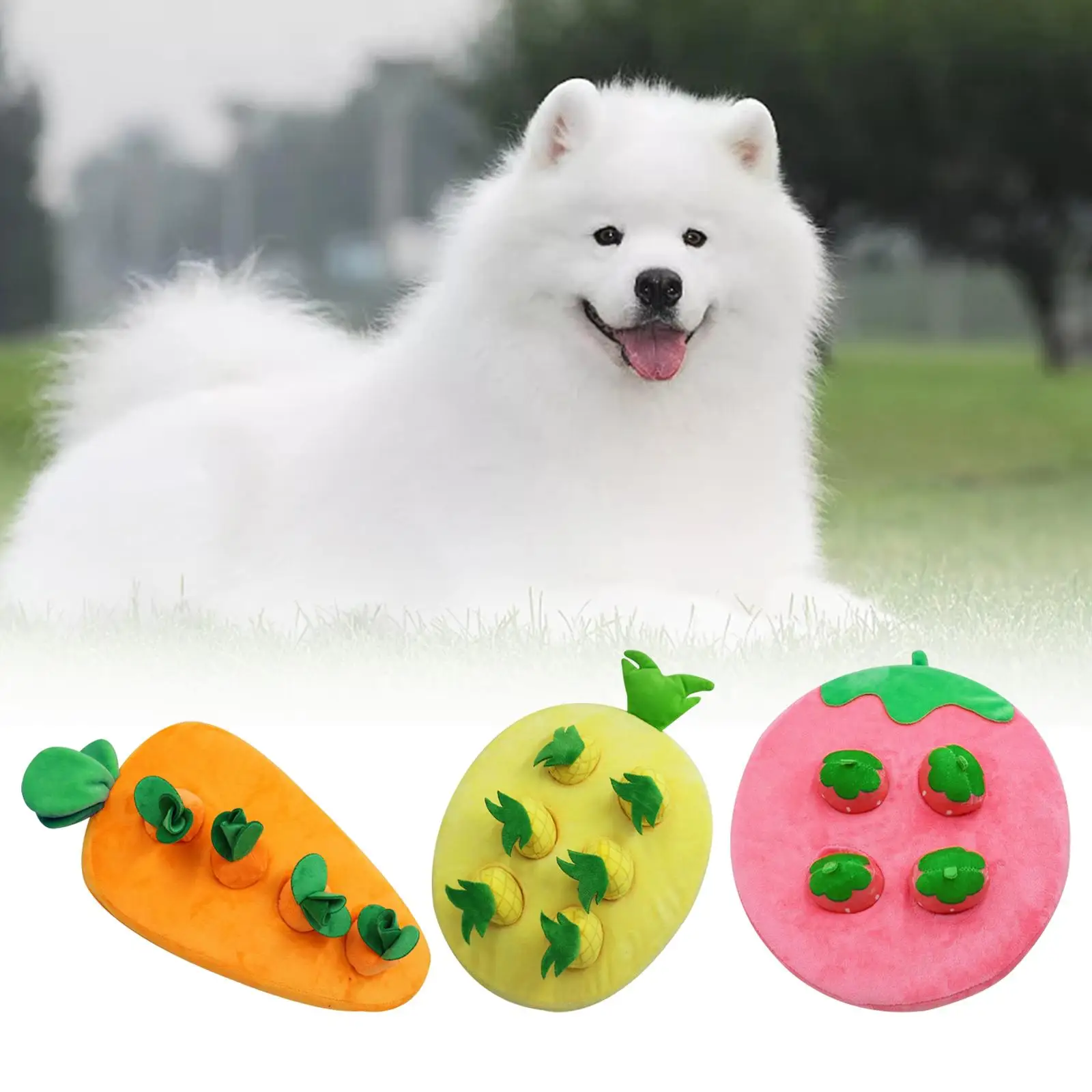 Plush Carrot Toy for Dogs Sniffing Mat Chew Toy Puzzle Toys for Dogs