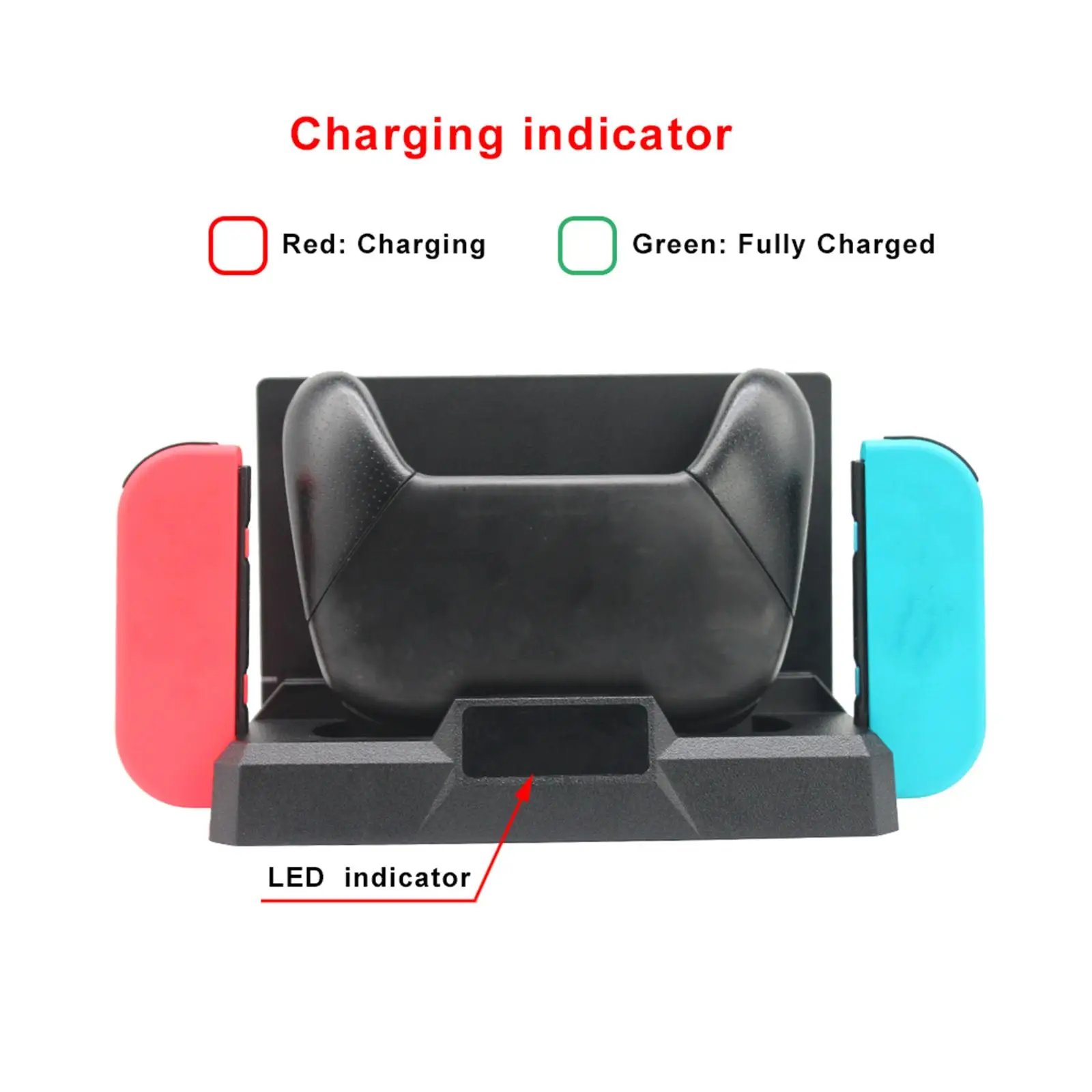 Controller Charging Dock with LEDs Indicator Charger Station for Switch