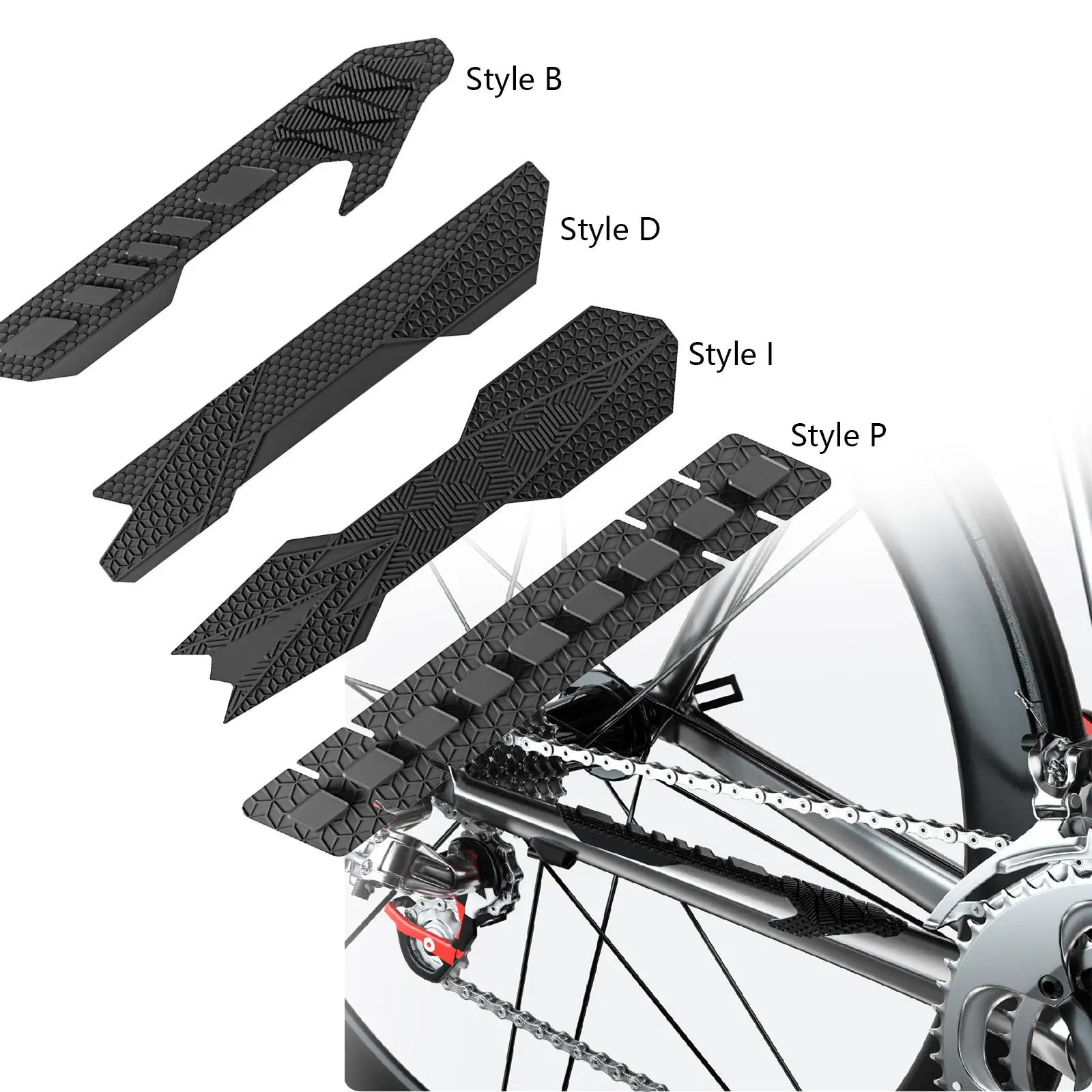 Bike Chainstay Protector, Silicone Material Guard for Chain Sticker, Bicycle Frame Paster Protective Pad, Wear Resistant