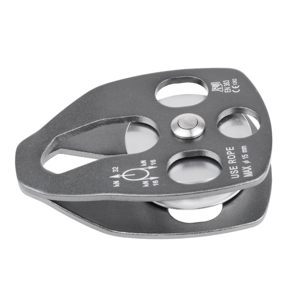 Single Sheave Pulley 32kN Large Aluminum Rescue Pulley Single Side Swing Pulley for Climbing Rigging Rescue Hauling