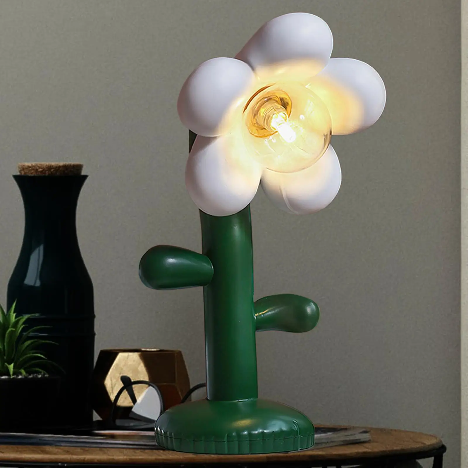 NightStand Lamps Flower Lamp Decor Desk Light Lamp for Bedside Bathroom Cafe