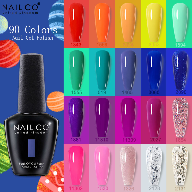 Best of NAILCO 15ml Glass Bottle Color Gel Nail Polish Soak Off UV LED Gel Varnishes Semi-permanent Manicure Hybrid Gels For Nails Art Reviews & Tips