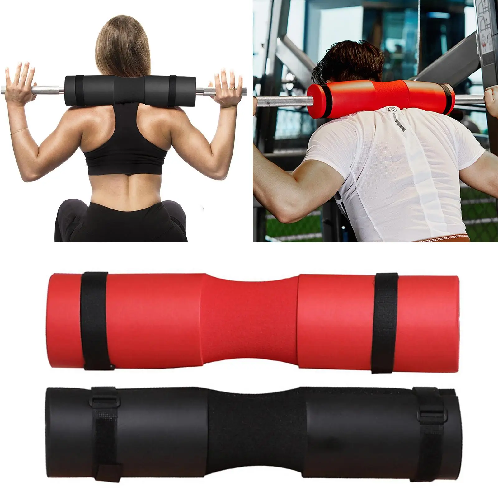 Standard Barbell Pad with  Straps Webbing Advanced  Foam Sponge Protective Pad Cushion Protective Grip Accessories