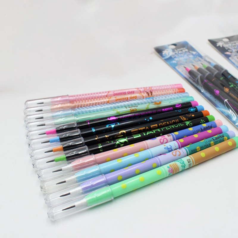 Kawaii Mechanical Pencils Set - Cute Cartoon Automatic Non-Sharpening Pens for School  Office