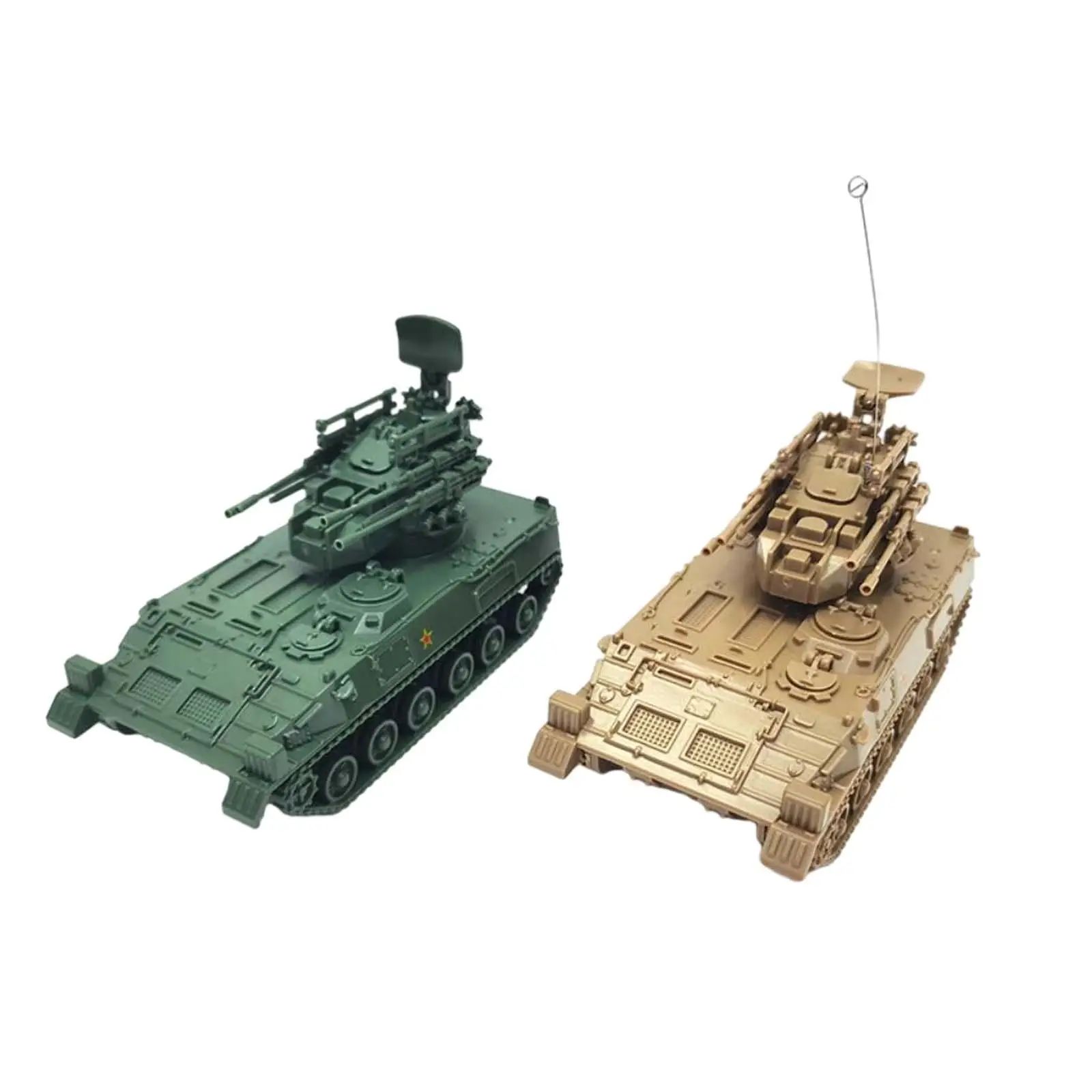 2 Pieces 1/72 Tank Model Vehicle Tank Model Toy Educational Toys Collectible for Kids Party Favors Adults Boy Table Scene
