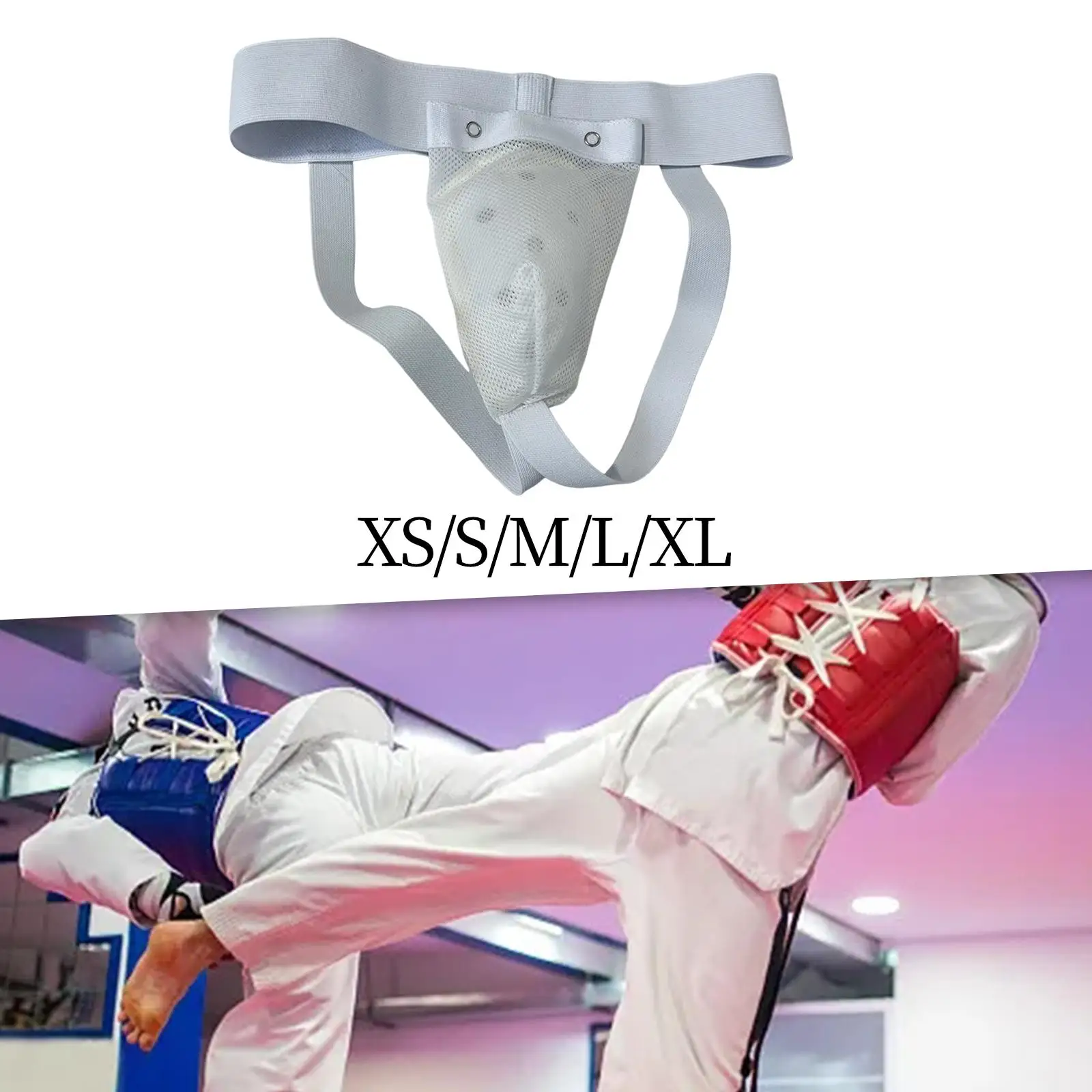 Protection Muay Thai Adjustable Groin Protector Cup Karate Taekwondo Groin Guard for Training Boxing Kung Fu Practice Sparring