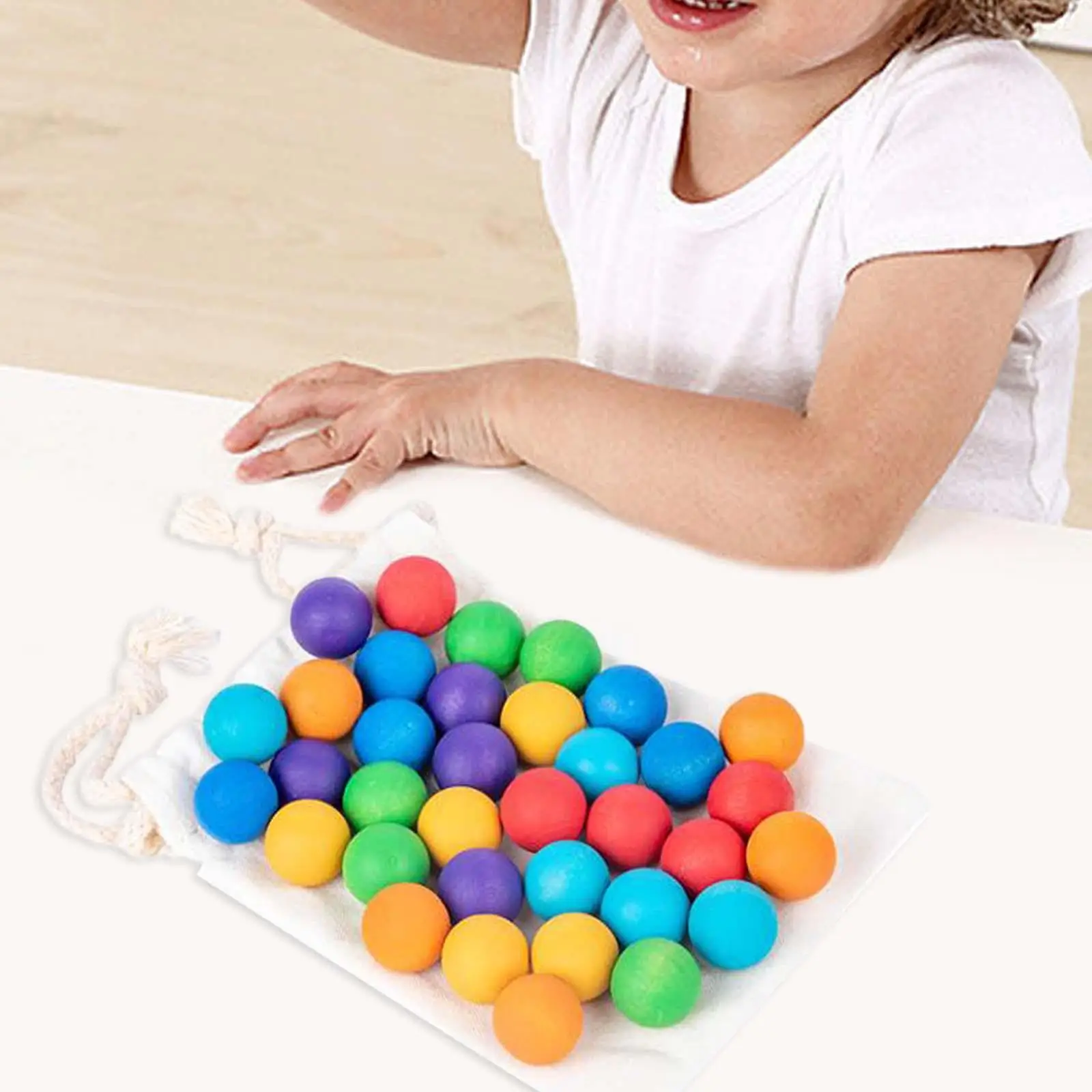 35 Pieces Montessori Multicolored Ball Set Inspire Curiosity Early Educational Toys Color Sorting Toys for Girls Age 3 4 5 6