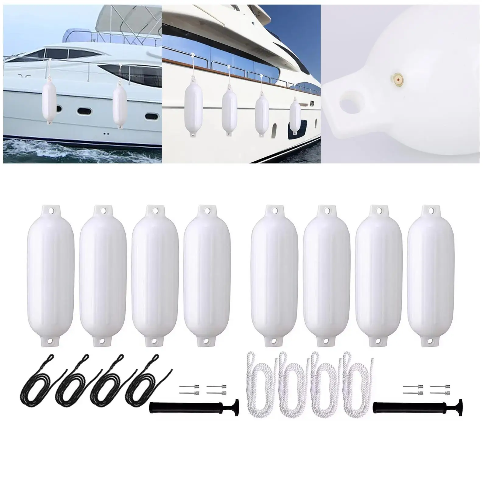 4x Boat Fenders Bumpers Marina Dock Protector Boat Bumpers for Sport Boats Sailboats Bass Boats Protection Fishing Boats