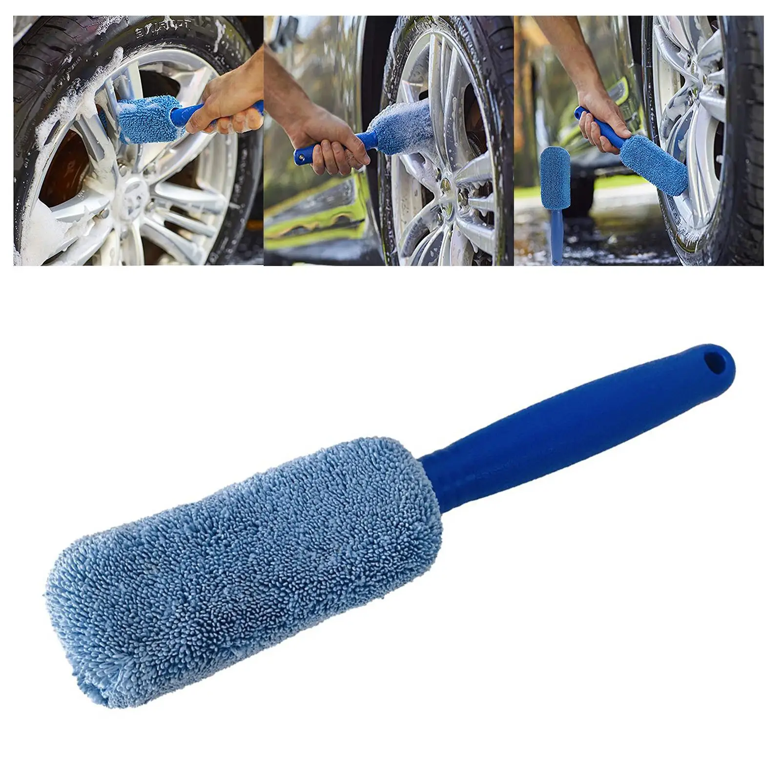 Flexible Wheel Rim Brush Multipurpose Car Wash Tool Soft Tire Detailing Brush for Door Plugs Vehicles Trucks Vents Spokes