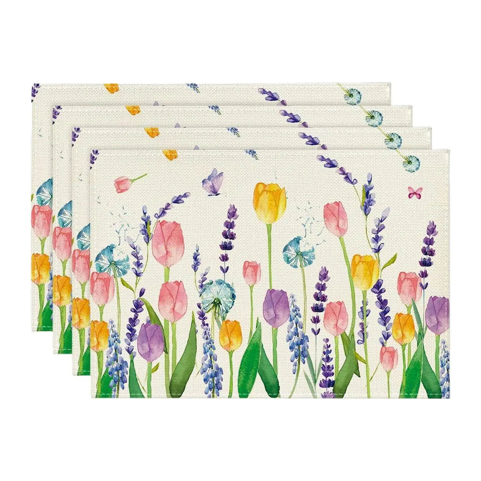 Table Runner Party Favor Floral Pattern Portable Linen Easter Decorations for Celebration Kitchen Holiday Event Gathering