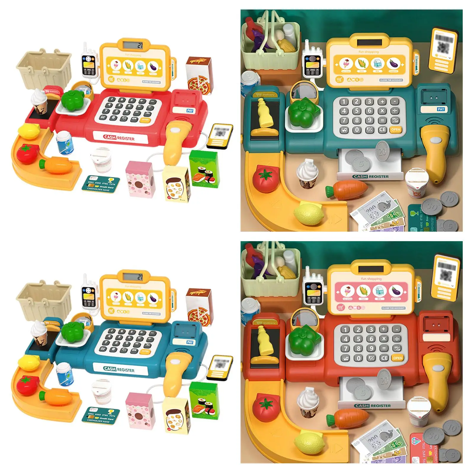 Supermarket Cashier Toy Realistic Educational Grocery Supermarket Playset for Role Play Activity Interaction Play Store