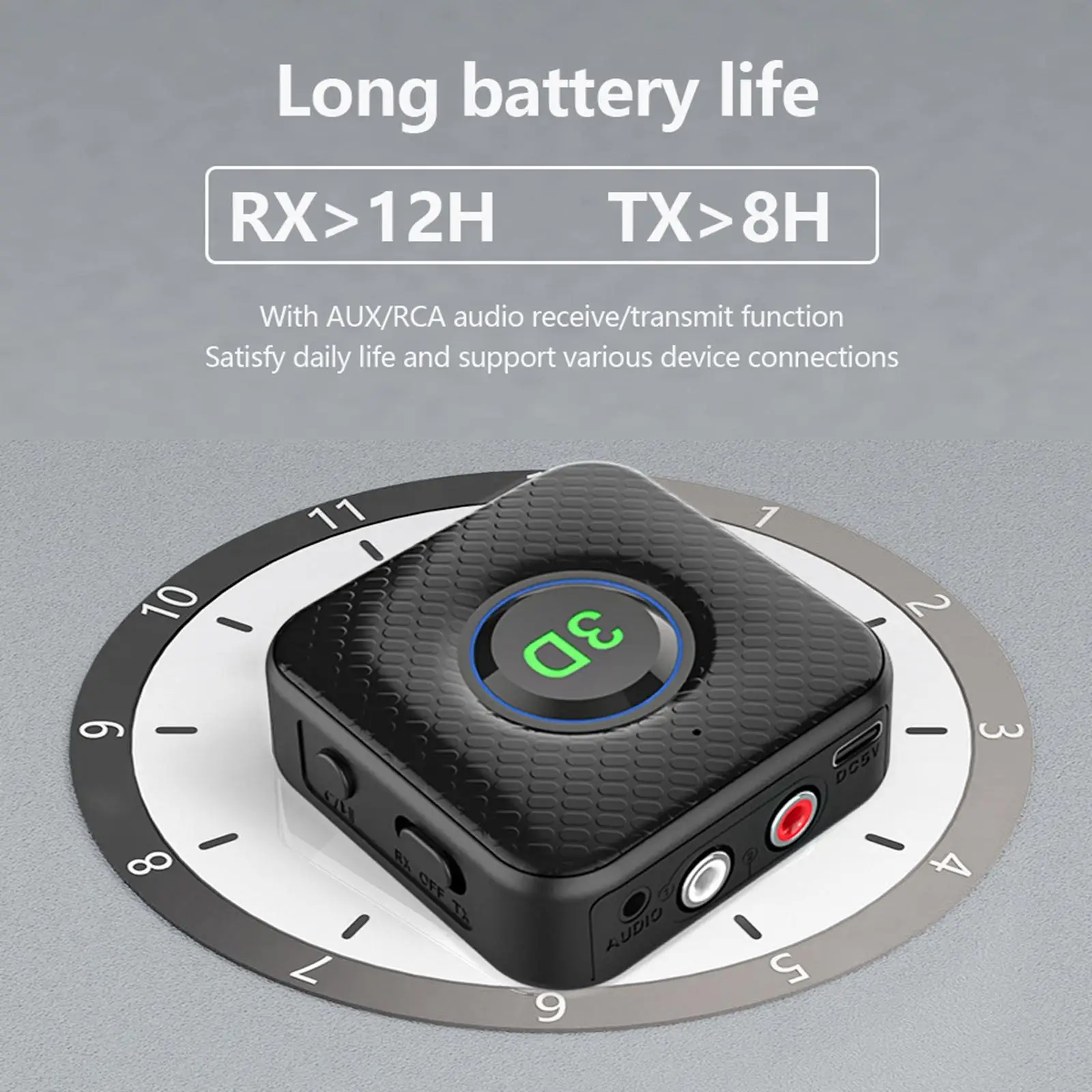 Bluetooth Transmitter and Receiver with Microphone Bluetooth 5.1 Handsfree Call Wireless Audio Adapter for System