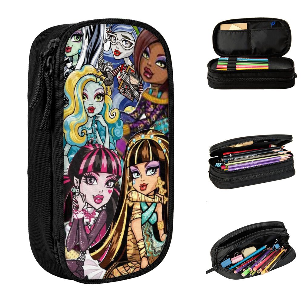 bolsa de lápis Anime Cartoon, caixa de