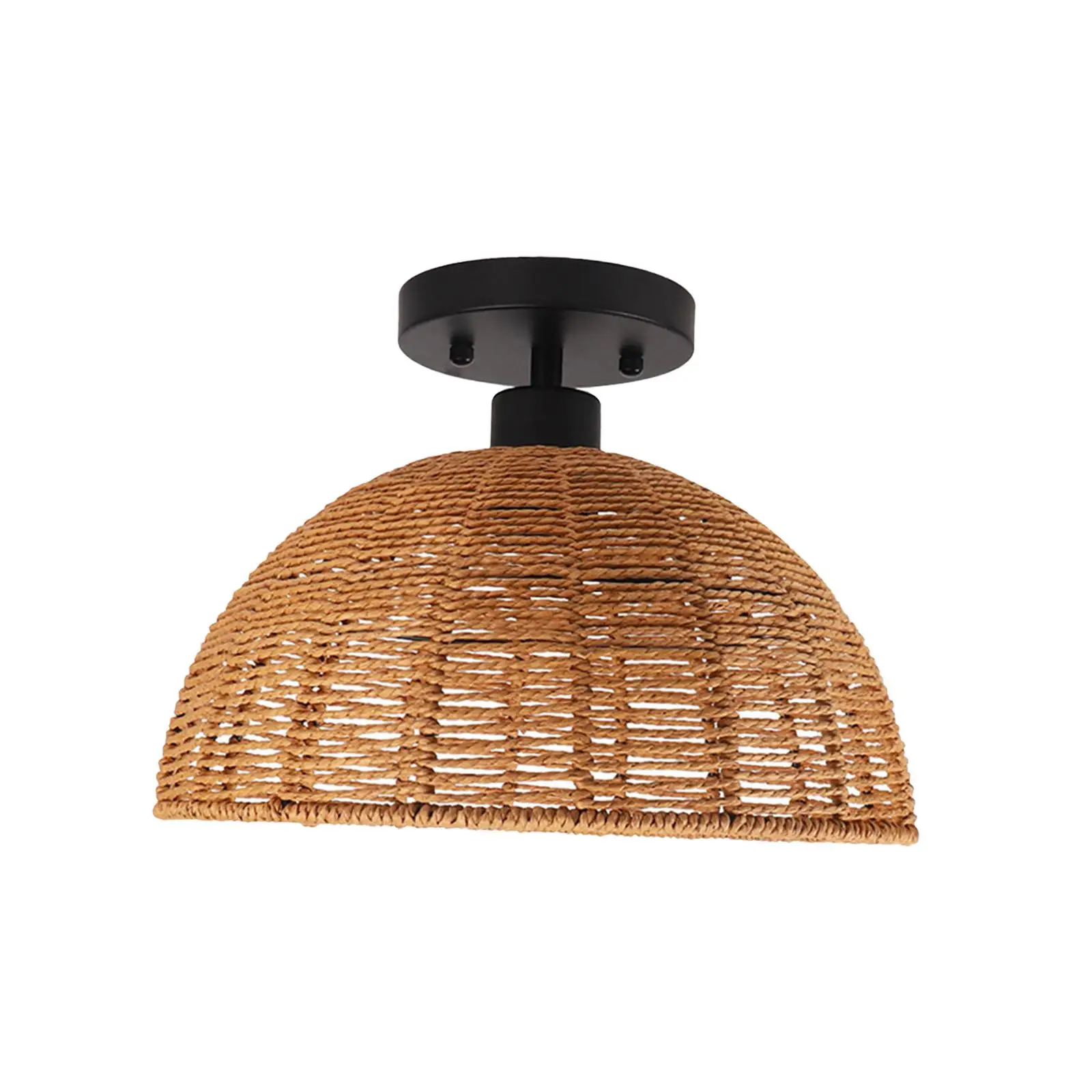 Ceiling Lamp Shades Ornament Rustic Style Rattan Lampshade Light Cover for Living Room Home Kitchen Island Apartment