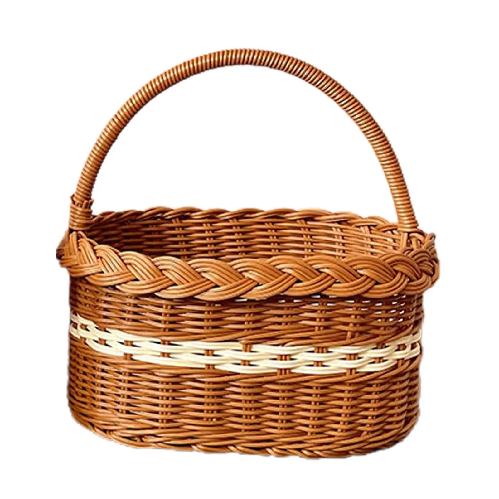 Picnic Baskets with Handles Woven Basket Flower Baskets Woven Storages Basket for Family