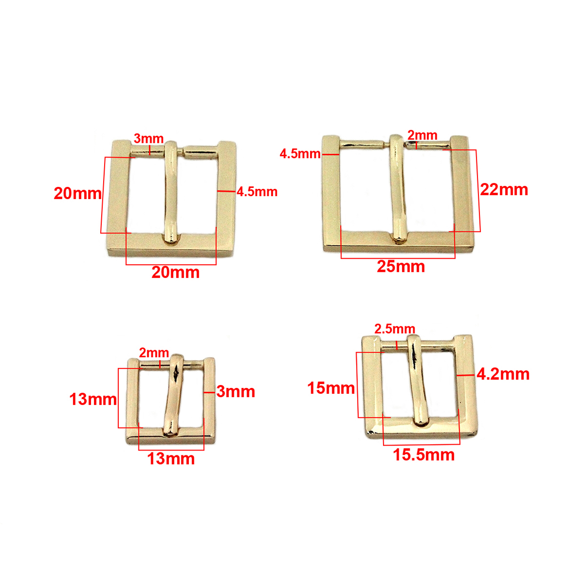 Description Picture 2 of item1 pcs Zinc Alloy Metal Belt Buckle End Bar Heel Bar Buckle Single Pin Half Buckle Bag Leather Craft Strap Garment Webbing CLOXY