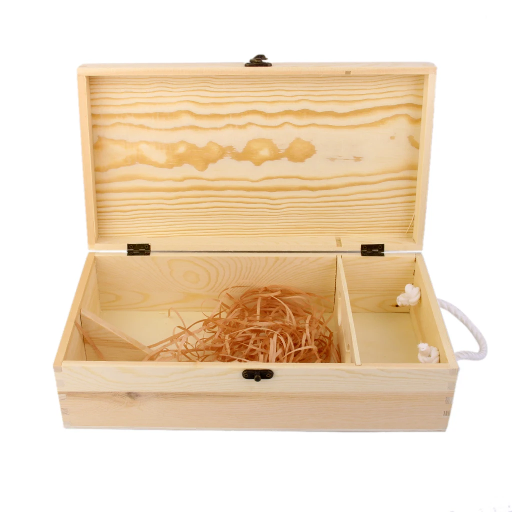 Dual Bottle Wood Box Carrier Case for Collectible Ornament