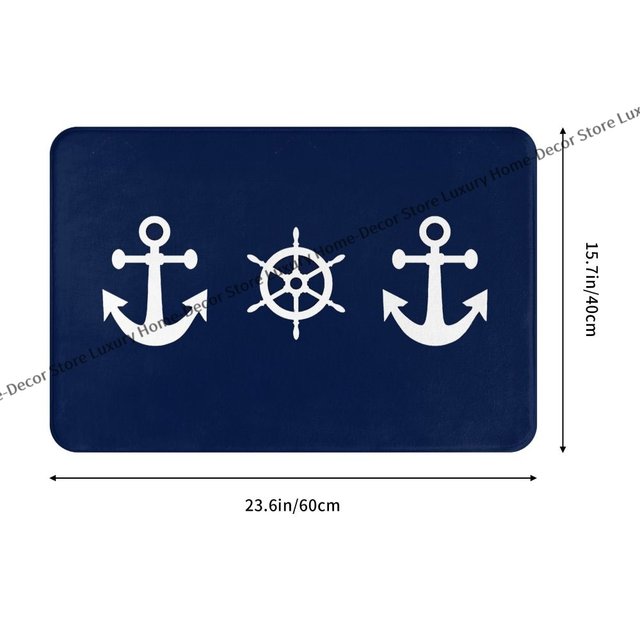 Hot Nautical Anchor 3D Print Rug Bath Mat Bath Vintage Rugs Anti