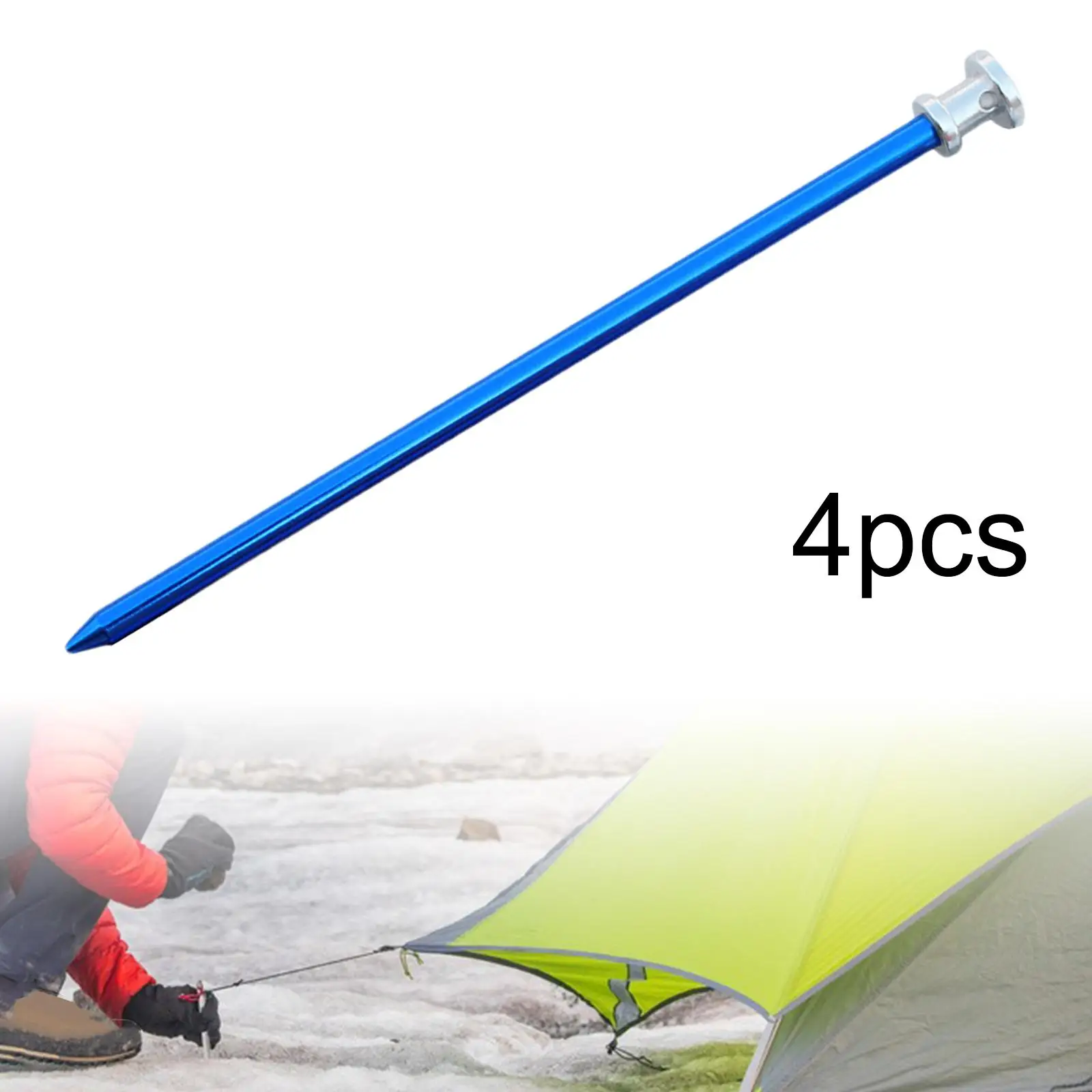 4x Tent Pegs Stakes Ultralight Heavy Duty Long for Camping Outdoor Accessory