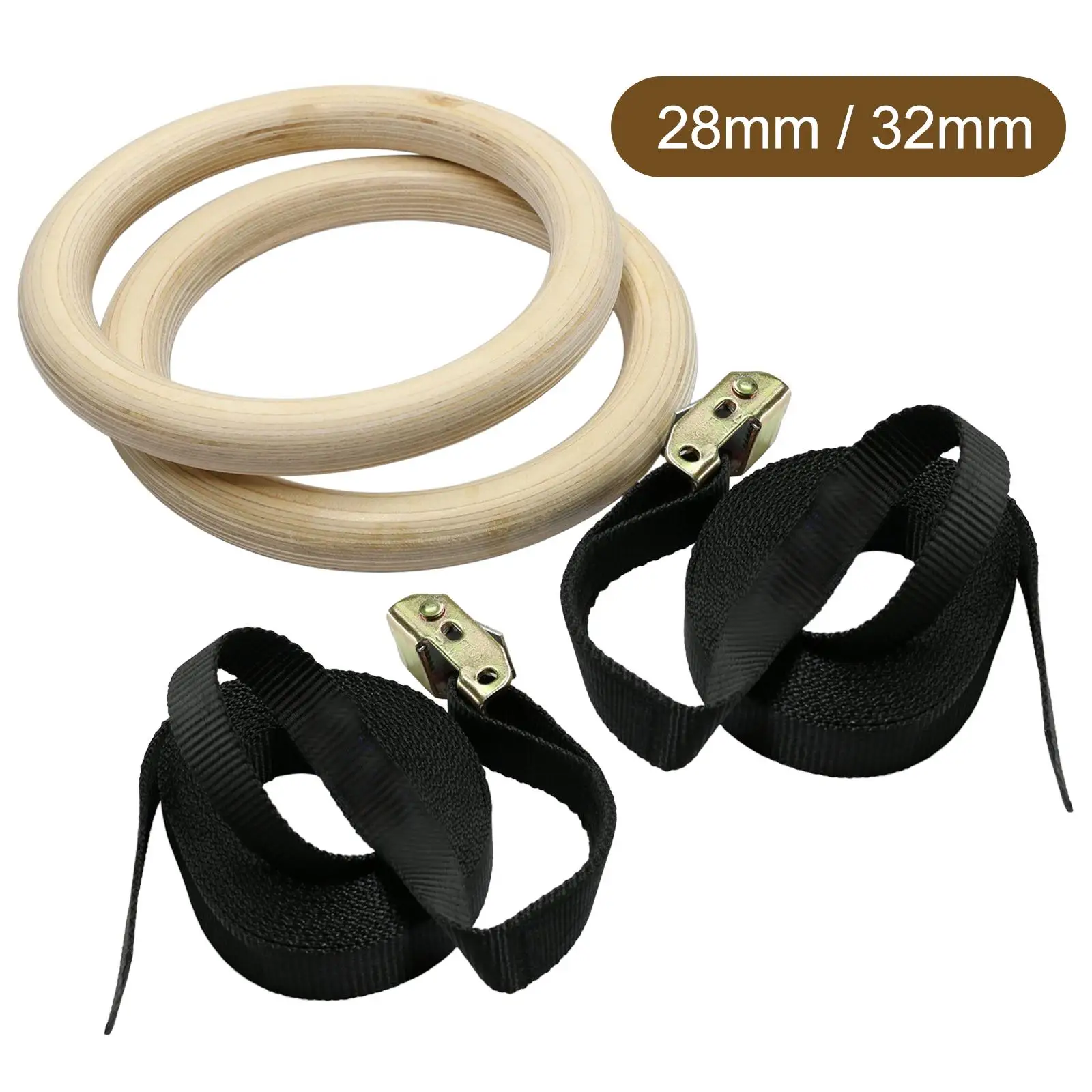 Gymnastics Rings with Buckle Heavy Duty 14.76ft Long Straps Adjustable Training Equipment for Full Body Workout Fitness Home Gym
