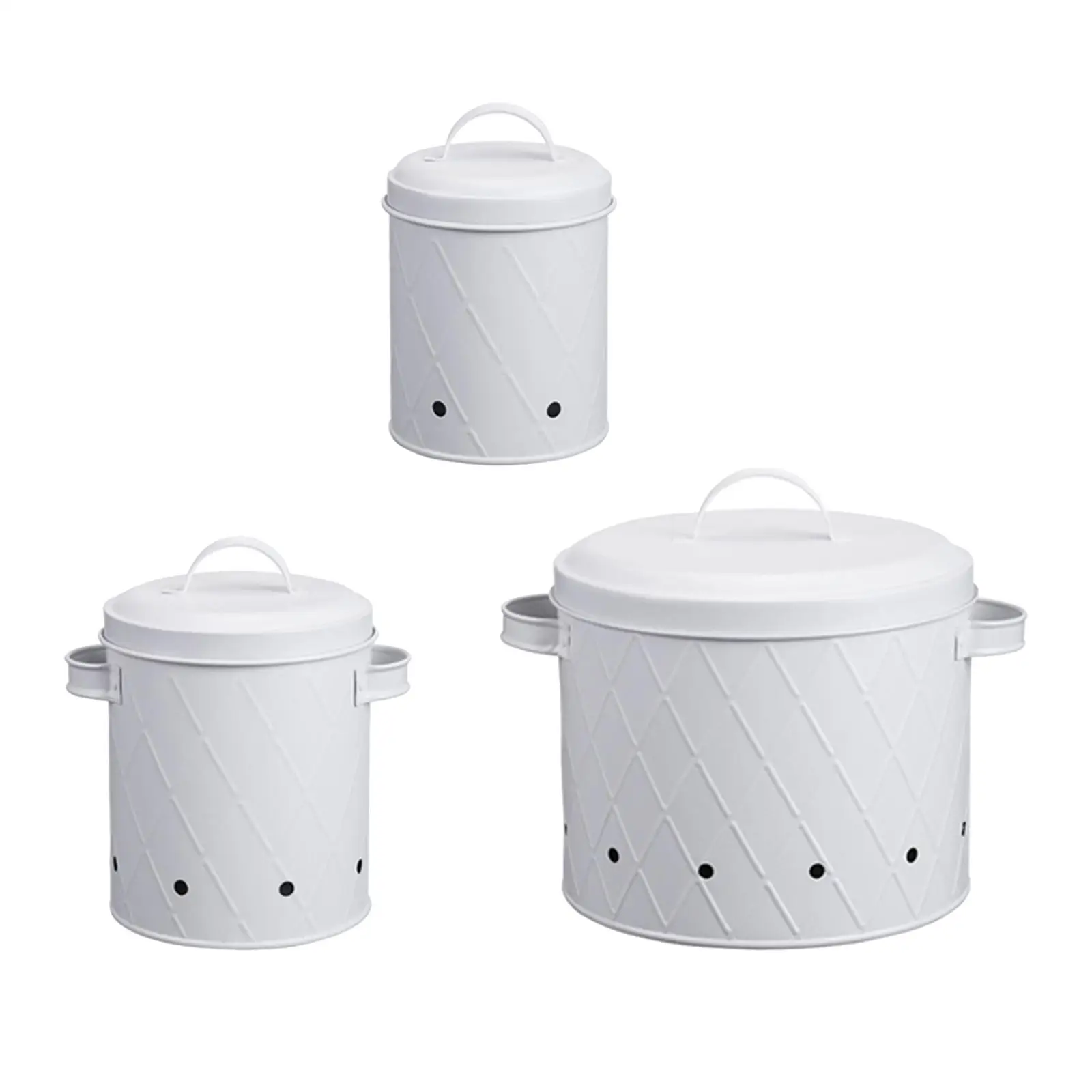 3Pcs Farmhouse Kitchen Canisters Set Pots Tins for Camping Picnic Countertop