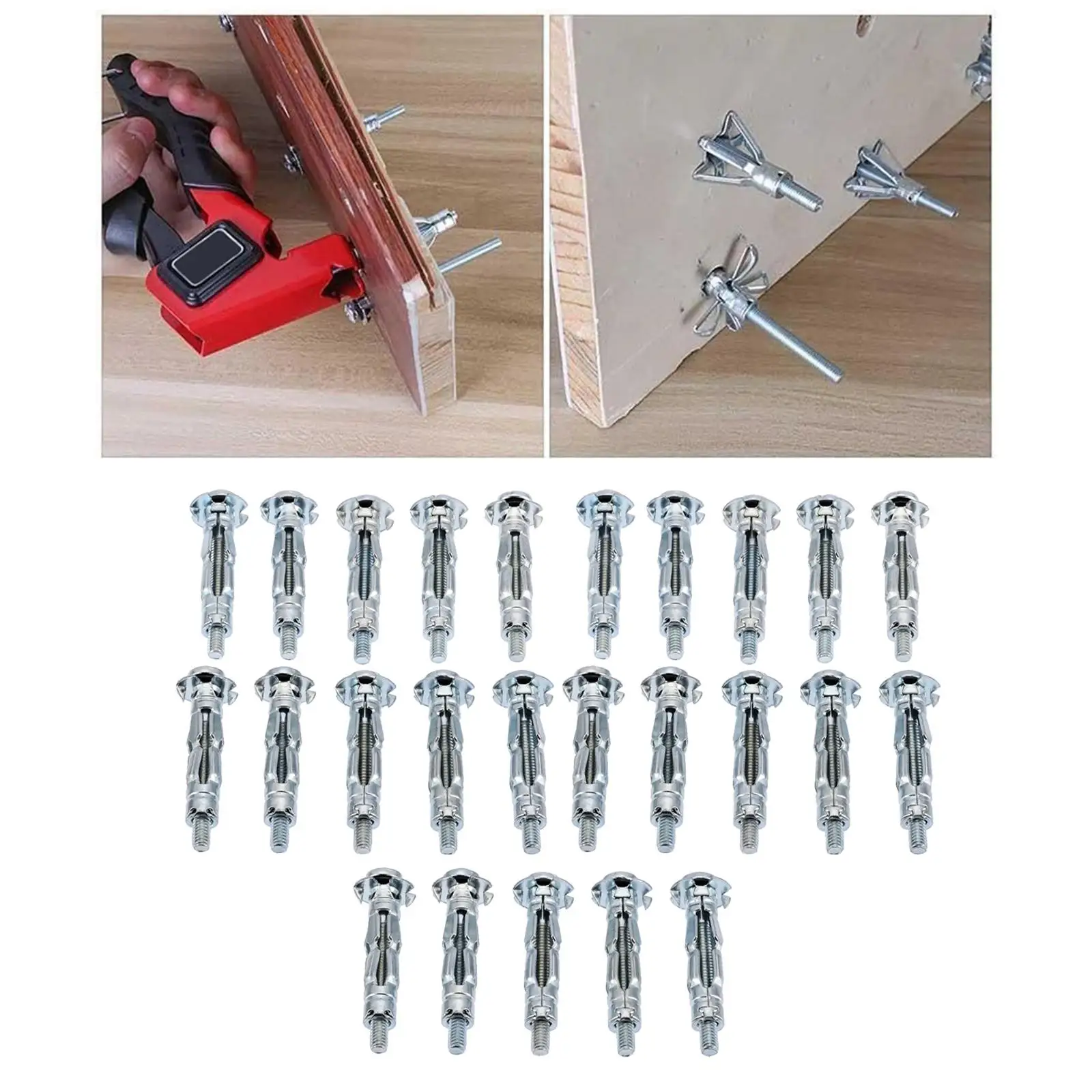25 Pieces Carbon Steel Hollow Wall Anchors Metal Plasterboard Cavity Wall Fixings Anchors Plugs Plaster Anchors for Plaster Tile