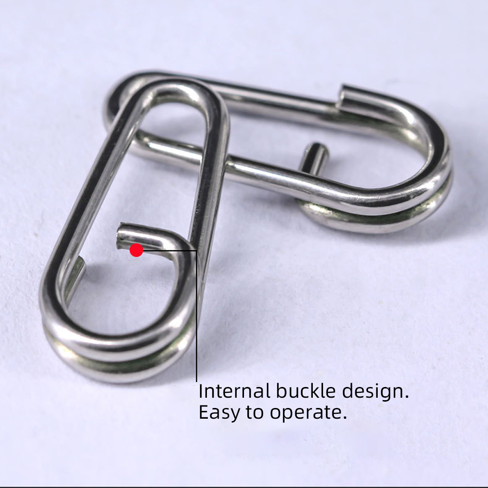 DNDYUJU 20-100pcs Stainless Steel Bent Dead Oval Split Rings Loop Lure Fishing Connector Fishing Hook Snap Fake Bait Swivel Snap