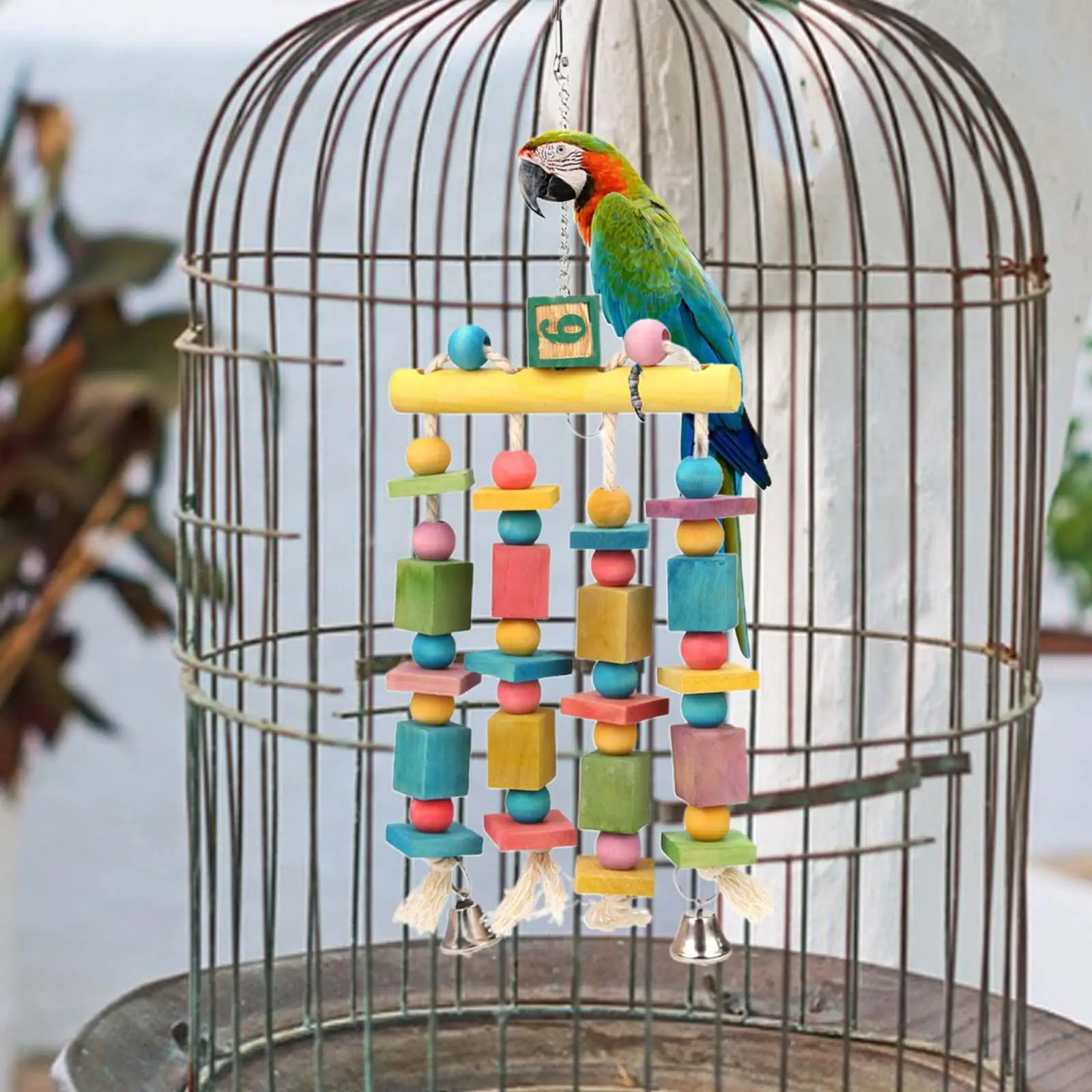 Wooden Lovebird Hamster Chinchilla Rabbit Multicolored Parakeets Wooden Blocks Finches Bird Chewing Toy Parrot Cage Bite Toys