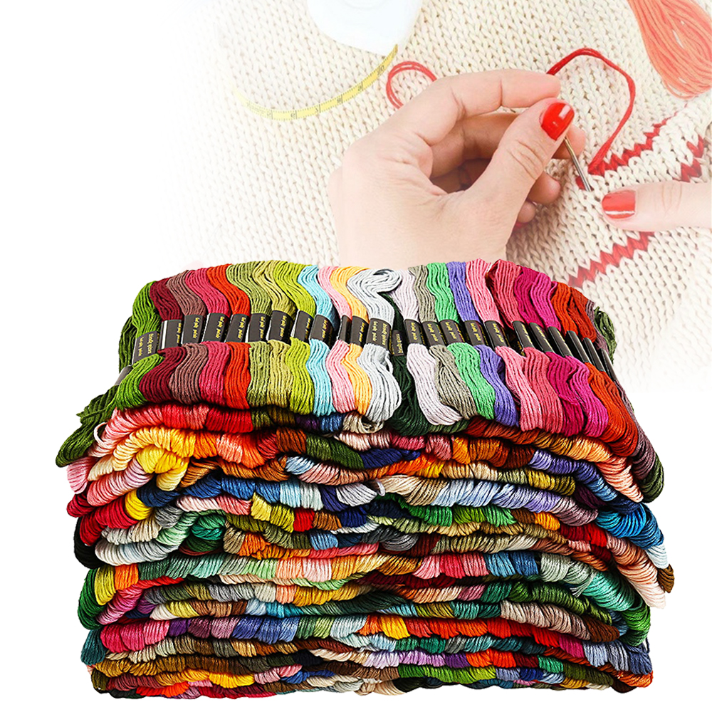 Description Picture 6 of item100/200/447 Pcs Embroidery Thread Mix Color Cotton Sewing Skeins Craft Cross Stitch Floss Kit Line DIY Tools Make Bracelets