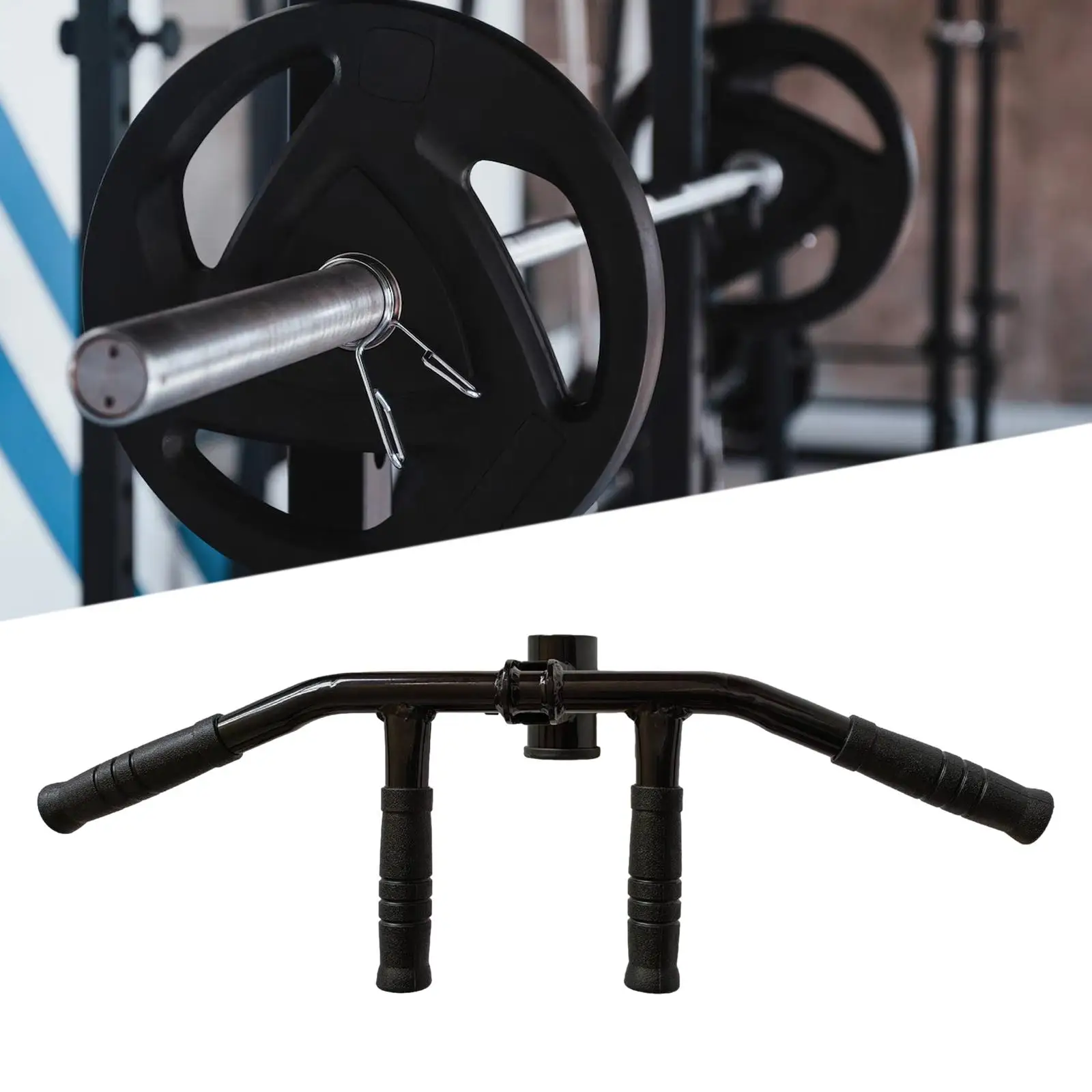 LAT Bar Easy to Install Durable T Bar Row Attachment Fitness Spreader Bar for Gym Workout Muscle Building Home Weight Lifting