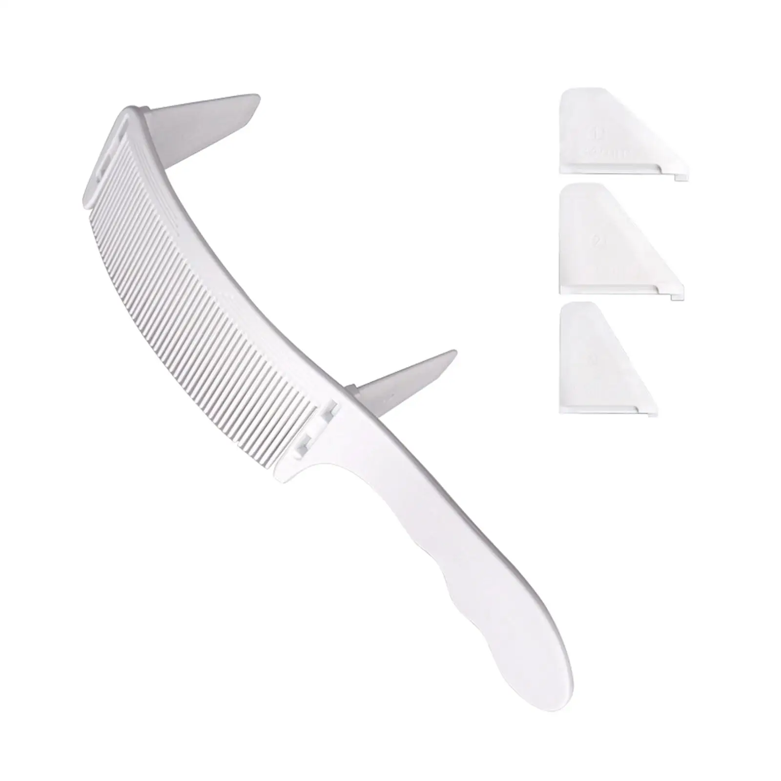 2xDurable Curved Comb for Hairdresser Hairstylist Back Hair Styling White