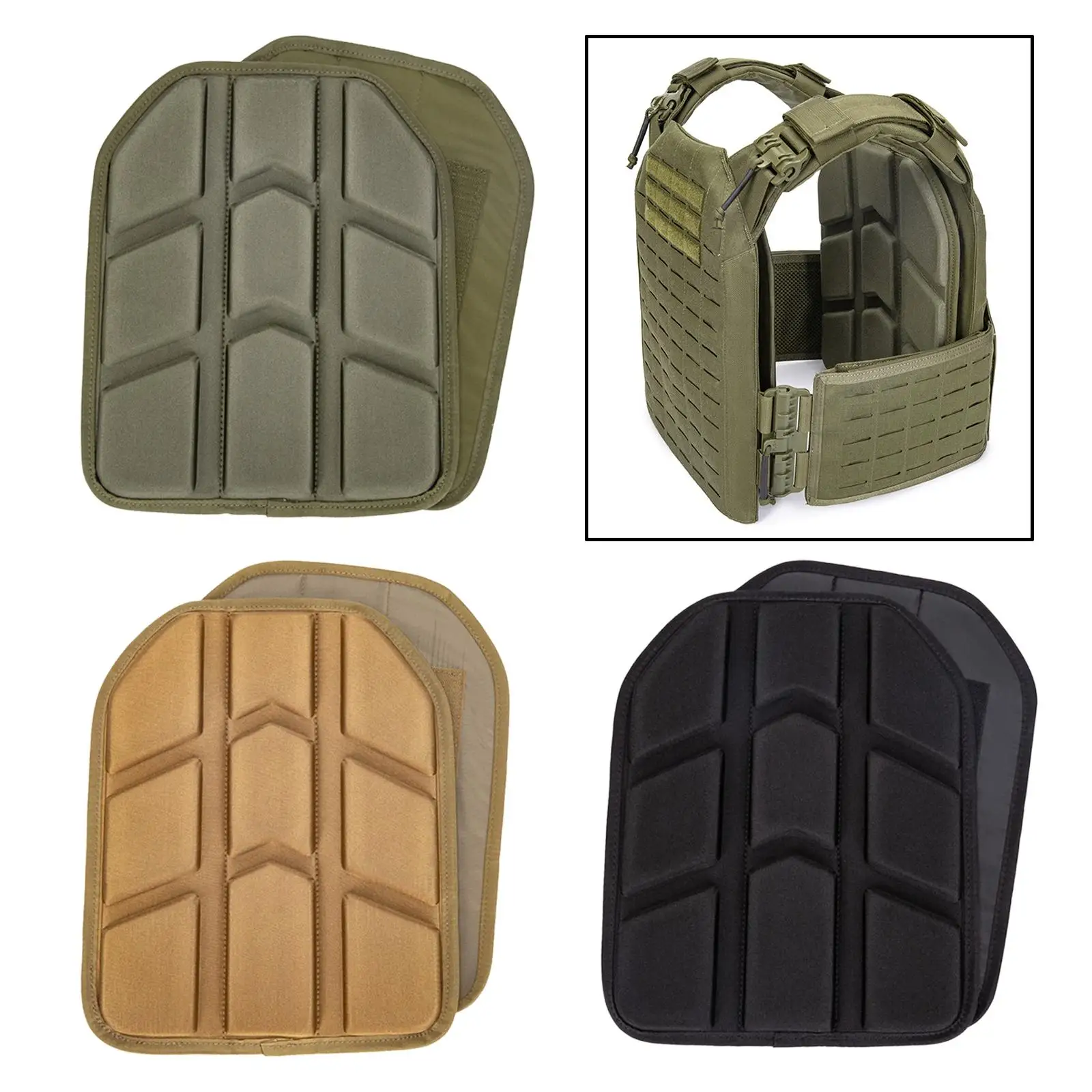 2x Shock Plates Removable Body Carrier Vest Adjustable for