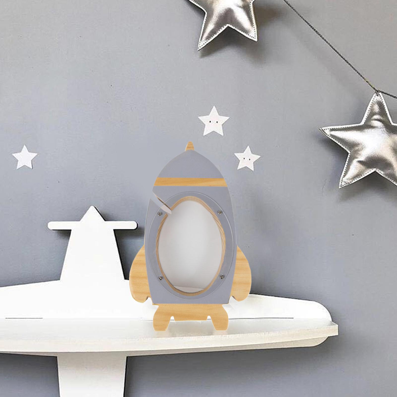 Creative Rocket Shpae Piggy Bank Tabletop Ornaments Home Decoration Moneybox Money Holder for Birthday Gifts Kids Age 3-12