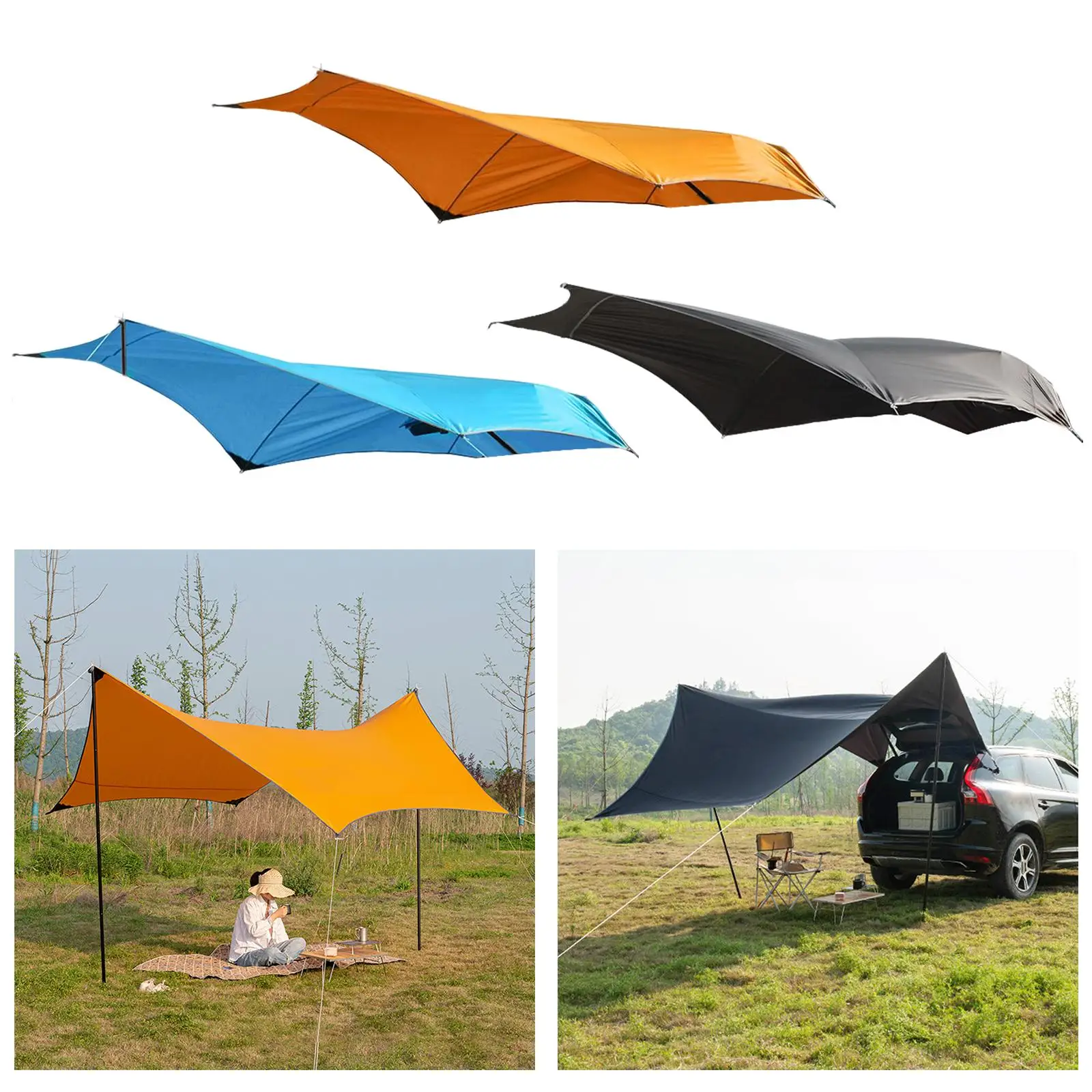 Outdoor Car Rear Tent Canopy Tarp Sun  for Beach Camping Hiking