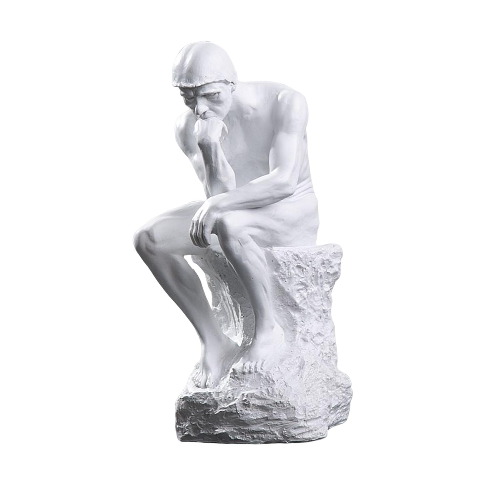 Resin 26cm Resin The Thinker Statue Living Room Decoration for Bedrooms, Basement,Foyer Artwork Measure 4x4x10inch Library Decor