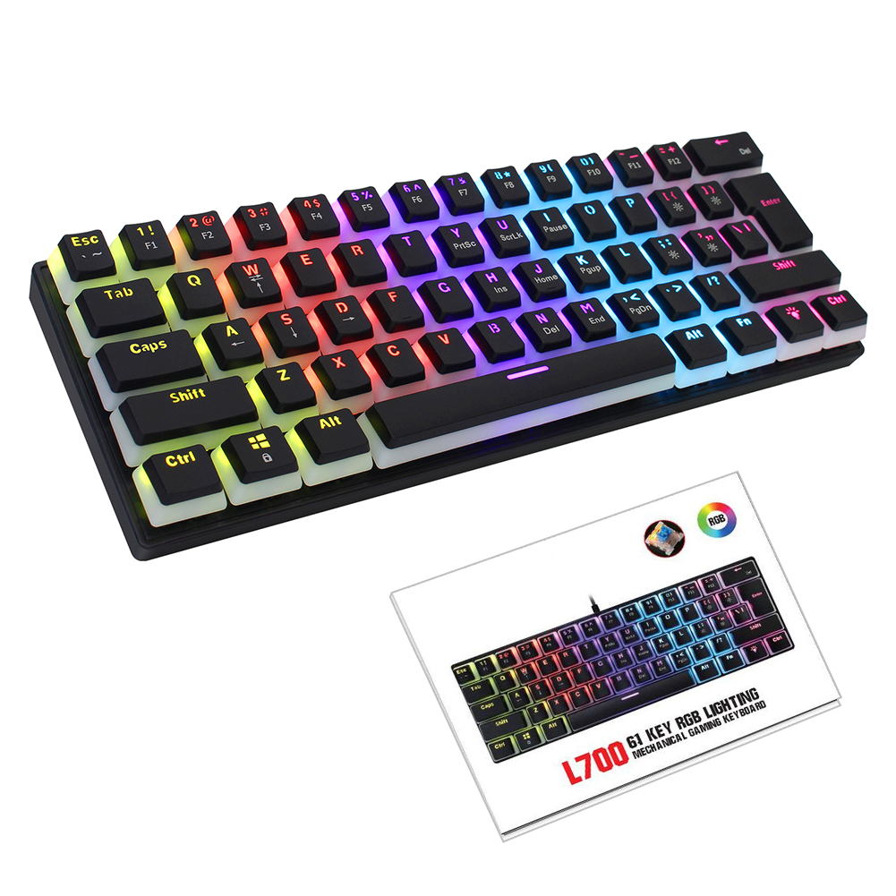 Клавиатура игровая Проводная с RGB-подсветкой, 61 клавиша | AliExpress