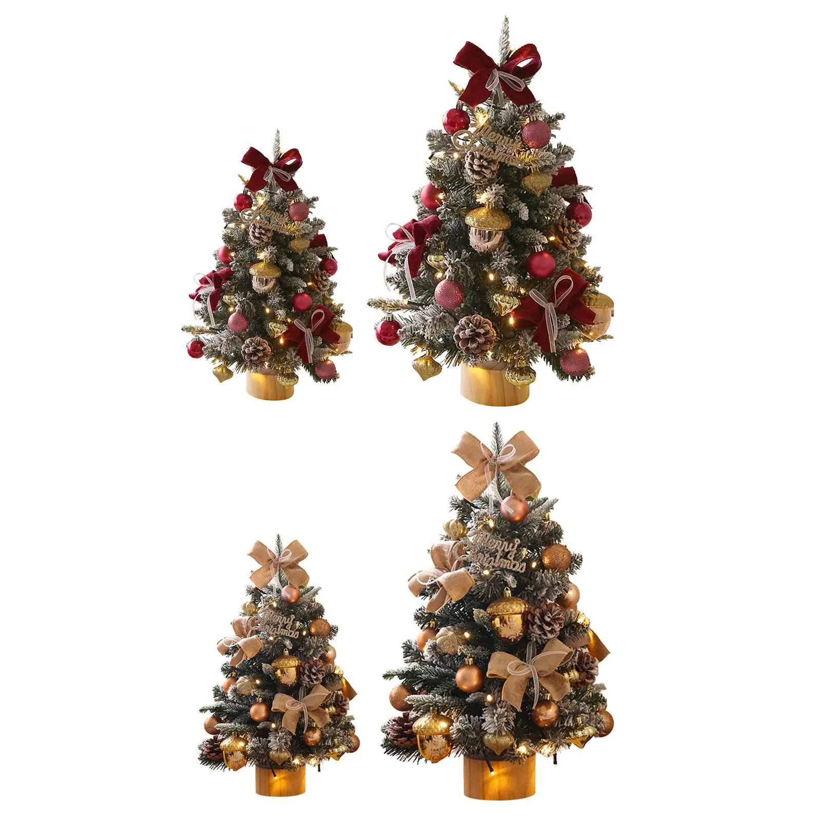 Artificial Christmas Tree with Lights Mini Xmas Tree for Bedroom Dinning Room Tabletop Centerpieces Living Room Shop Window