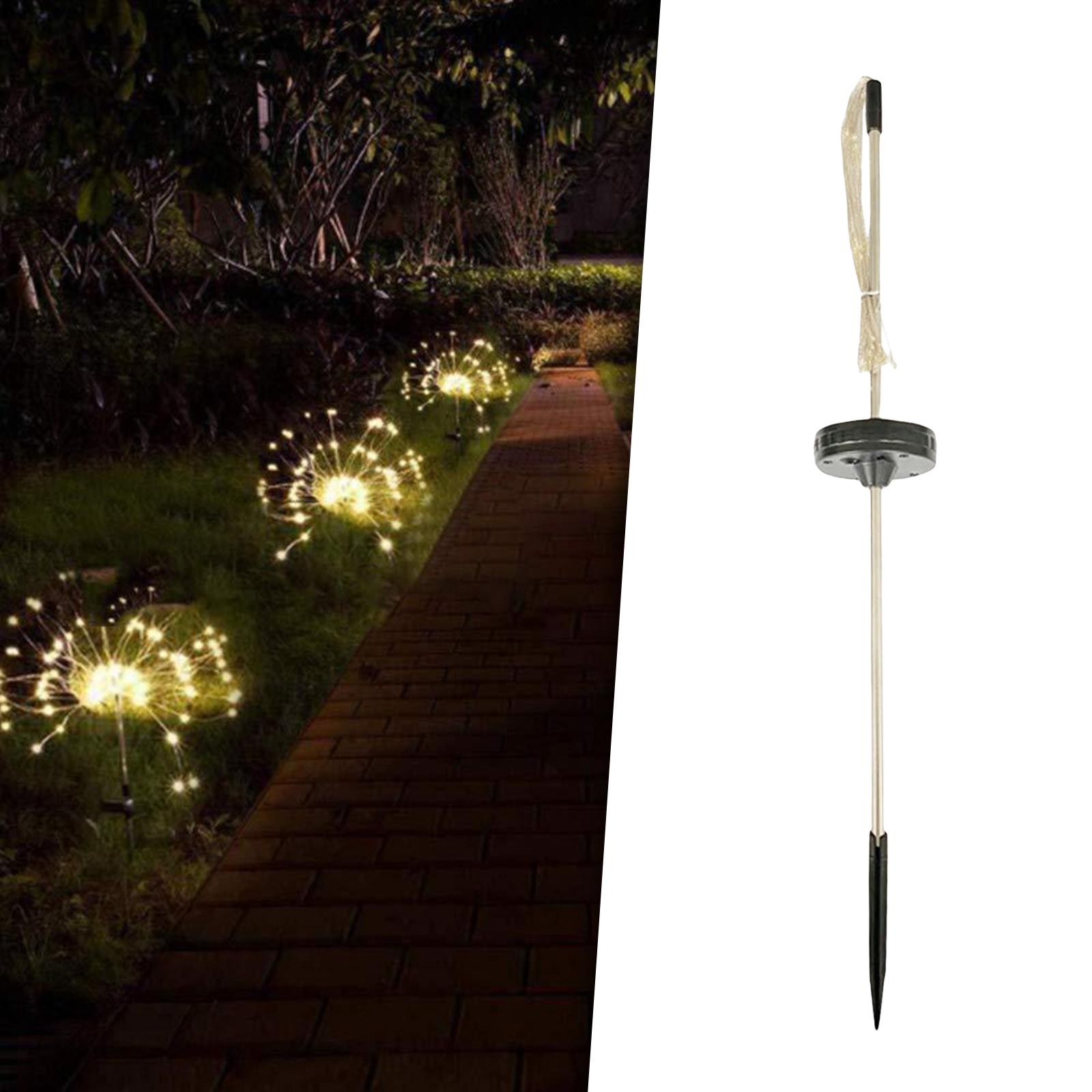 Solar Garden Lights Lighting Modes Dandelion Flash String Lights LED Firework Lamp for Walkway Patio Wedding Decor Landscape