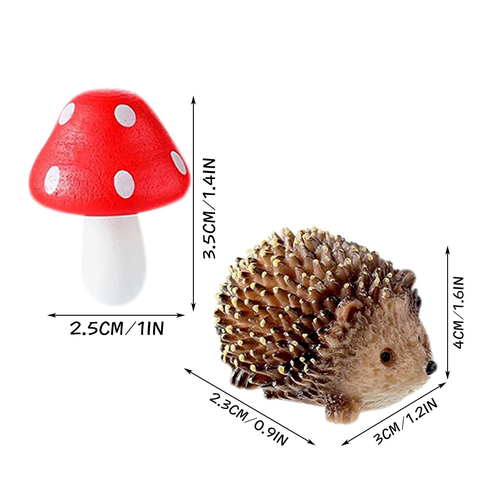 6 шт. еж с грибами, милая Статуэтка для сада, гном, рукоделие, домашний  декор, фигурка, товары для рукоделия | AliExpress