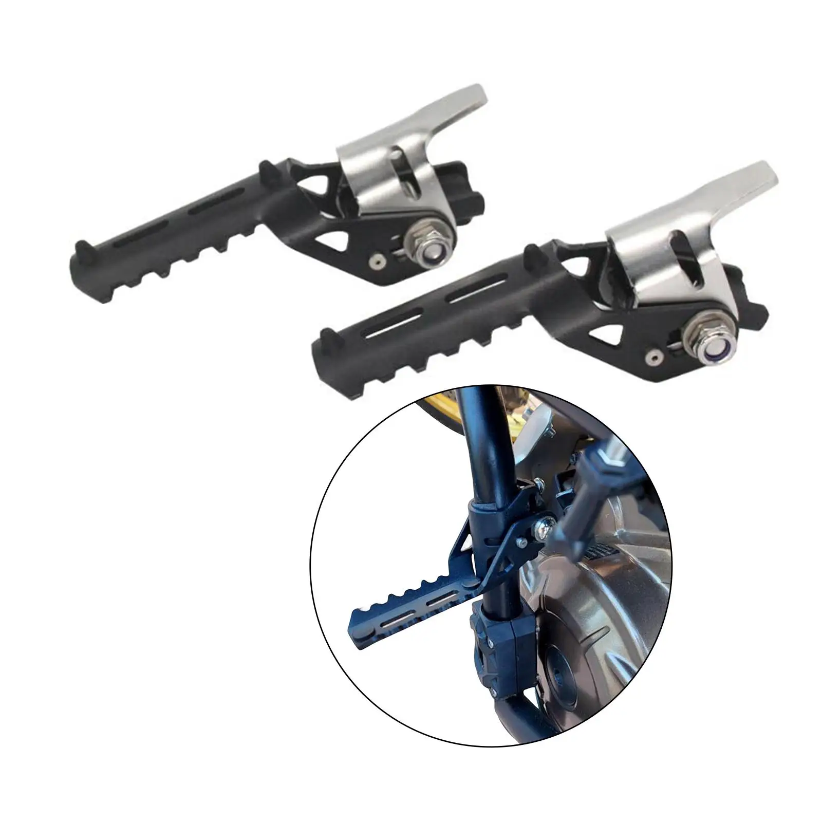 Front Foot Pegs Folding Footrests Clamps 22-25mm for BMW R1250GS F850GS
