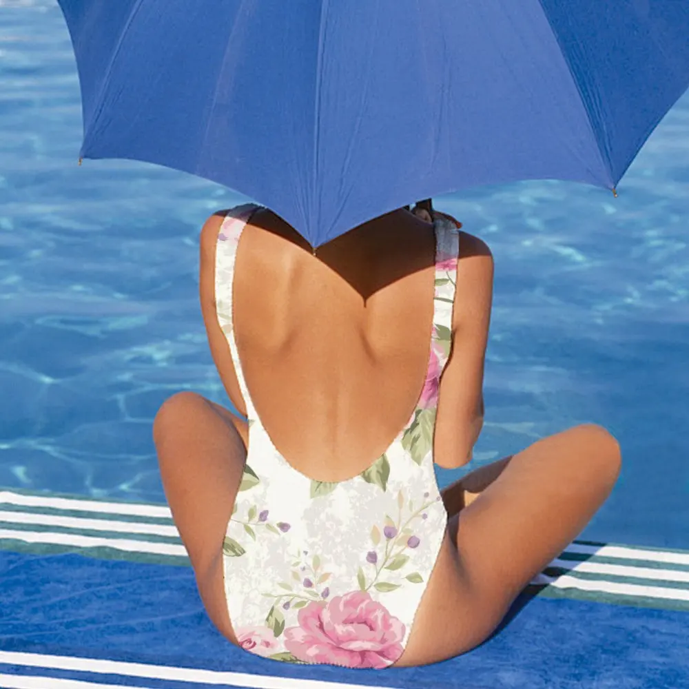 Adult Swimsuit Rose bathing suit wrap skirt