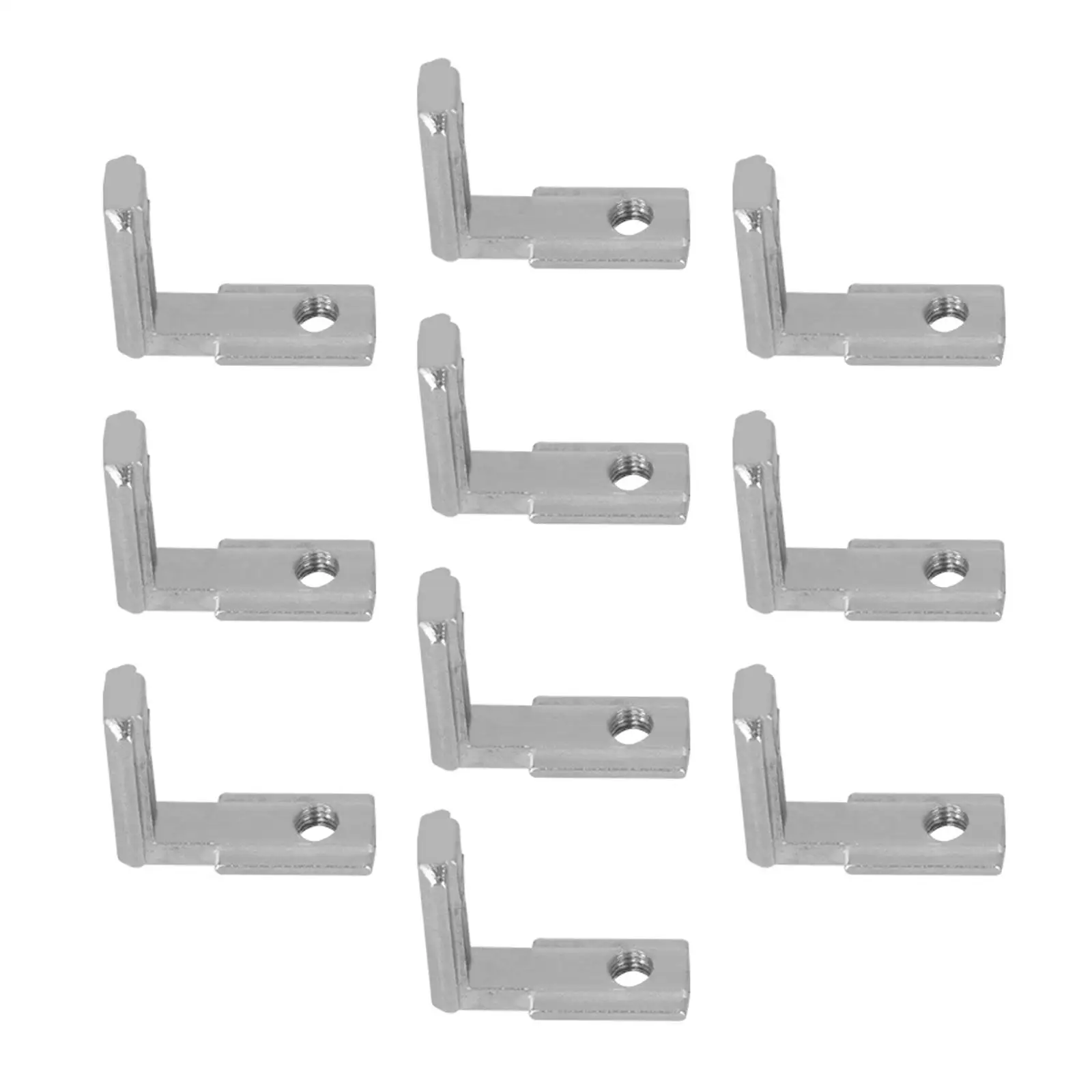 10Pcs L Bracket Corner Brace Heavy Duty L Shape Double Holes Copper Joint Board Plate Angle Groove Connector for 3D Printer