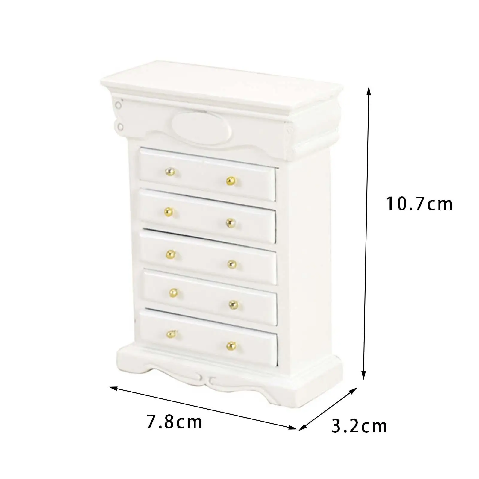 1:12 Dollhouse NightStand Artificial Cabinet Model Dollhouse Accessories Photo Props Mini Drawer Cabinet for Bedroom Living Room