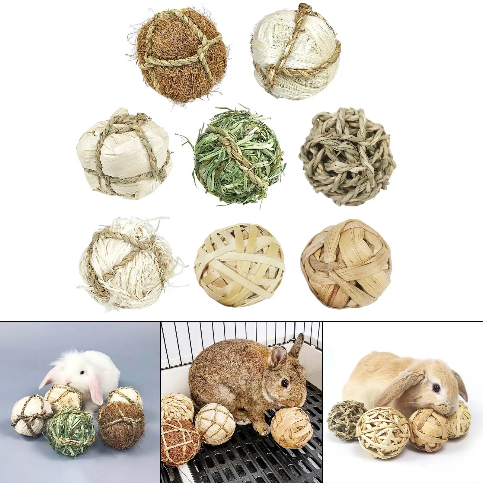 Rabbit Chew Toys Small Animal Chew Ball Toy for Rats Chinchillas Exercise