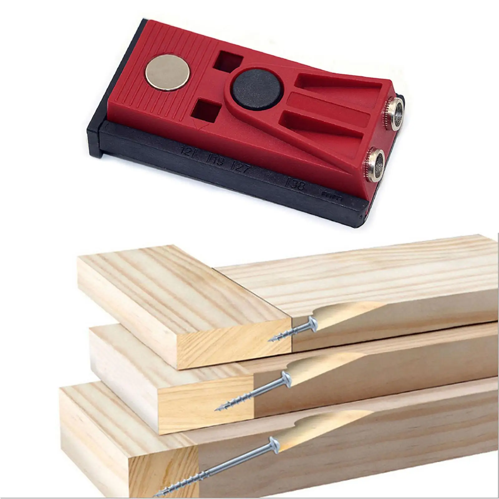 Handheld Hole Punch Locator 15 Degree Angle Drill Guide for Home Improvement Wood Furniture Tools Carpentry Woodworking Tool