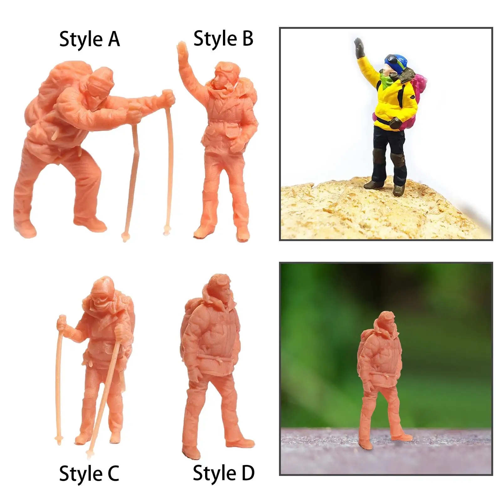 People Figurines 1/64 Unpainted Figures Miniature for Fairy Garden Architectural Layout Project Trains Decoration Collectibles