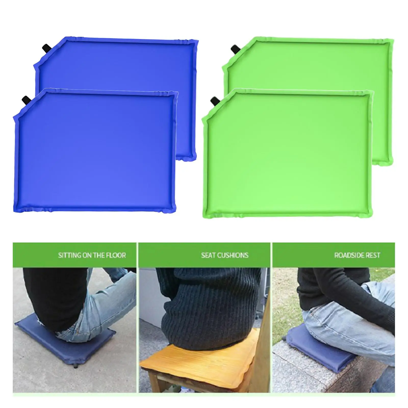4pcs Self Inflating Seat Cushion Lightweight Portable Mat With Storage Bag